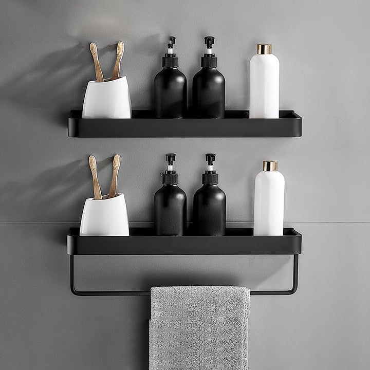 Matt Black Stainless Steel Bathroom Rack