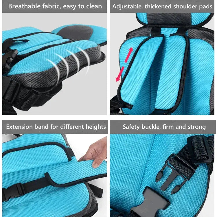 Kalsten | Portable Child Travel Car Seat | Foldable Safety Booster with 5-Point Harness | Ages 0–12 Years