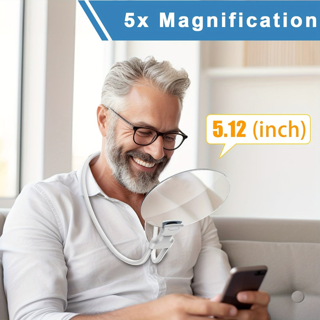 Noxord | 5X Magnifying Glass Pro – Hands-free adjustable neck loupe for seniors and people with visual impairments – Perfect for reading, sewing, crafting, and inspection
