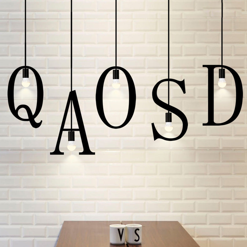 Artistic Letter-Shaped Pendant Light