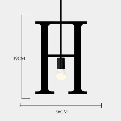 Artistic Letter-Shaped Pendant Light