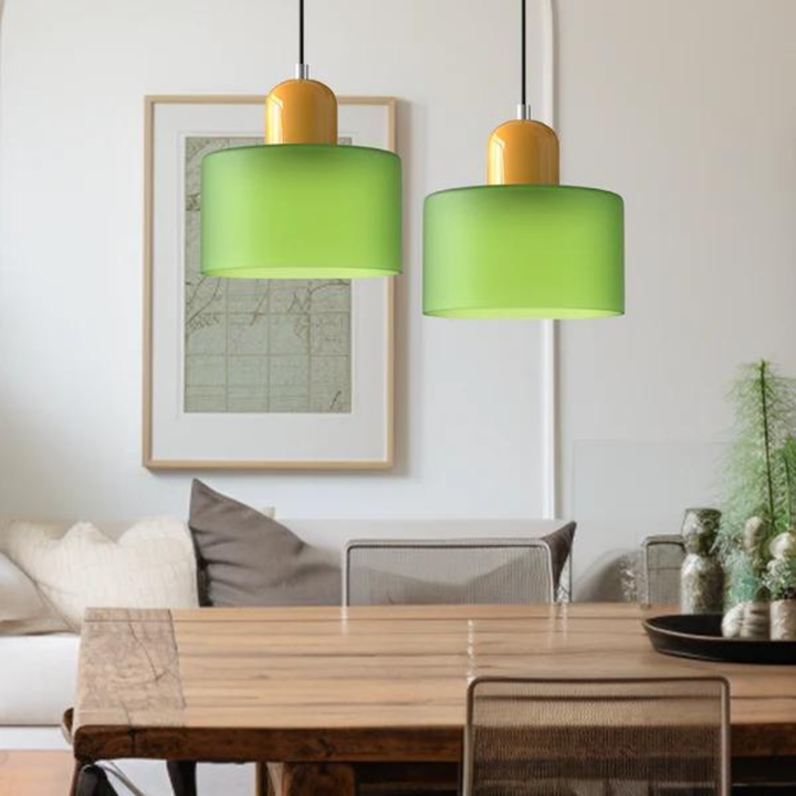 Glass pendant light – Elegant cylindrical pendant light for cozy living spaces | Kalsten