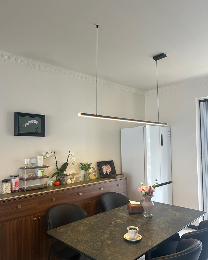 Linear Pendant Light Metal 39 in Adjustable Kitchen Island LED Warm White 3000K-6000K Modern Dining Room Hanging Lamp | Kalsten