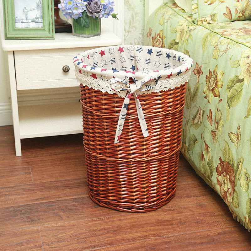 Women's laundry basket with decorative fabric lining and practical carrying handle Kalsten