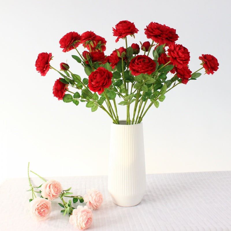 Realistic Peony Floral Stem