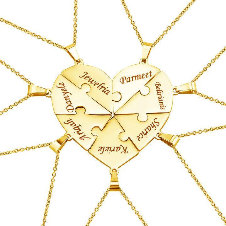 Kalsten | Personalized Family Heart Puzzle Necklace