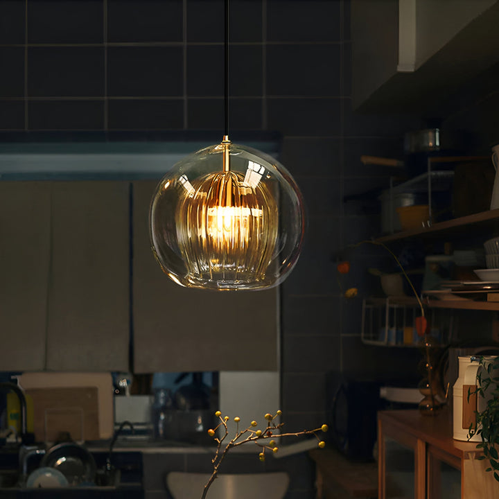Pendant Light Glass Globe 9.8 in E27 Adjustable Dining Room Kitchen Island Hanging Ceiling Lamp Vintage Modern | Kalsten