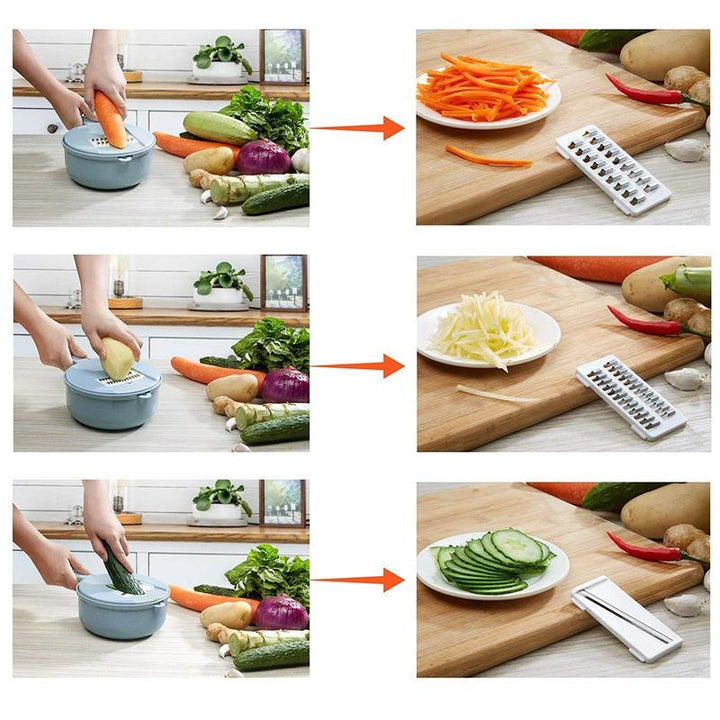 9 Pieces-Multifunctional Vegetable Slicer | Kalsten
