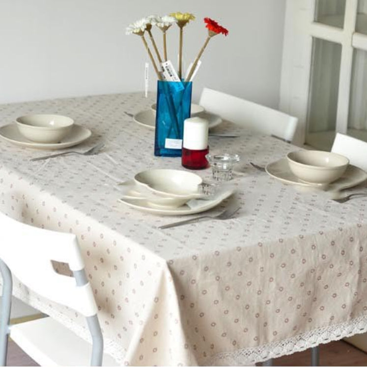 Kalsten | Daisy Print Cotton Linen Tablecloth