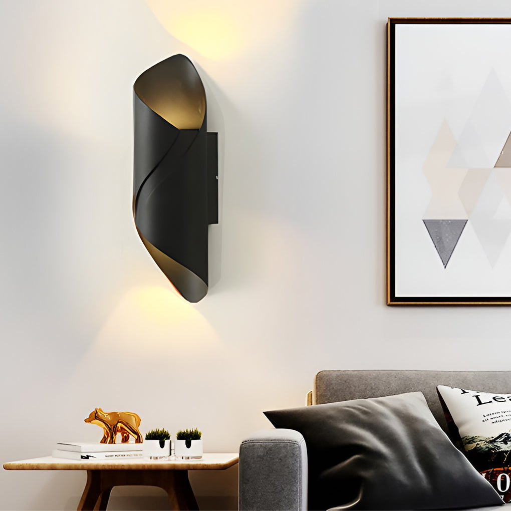 Modern Black Aluminum Outdoor Wall Lamp Kalsten