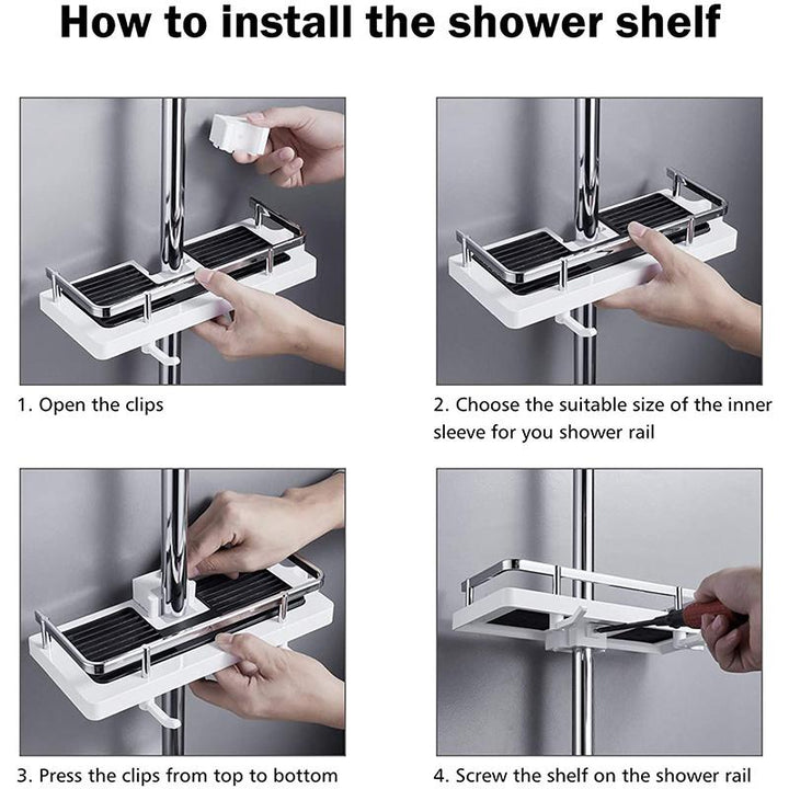 Multifunctional shower shelf without drilling | Kalsten