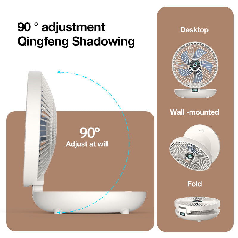 Portable Mini Desktop Fan, USB Rechargeable Adjustable Wall-Mount Fan | Kalsten