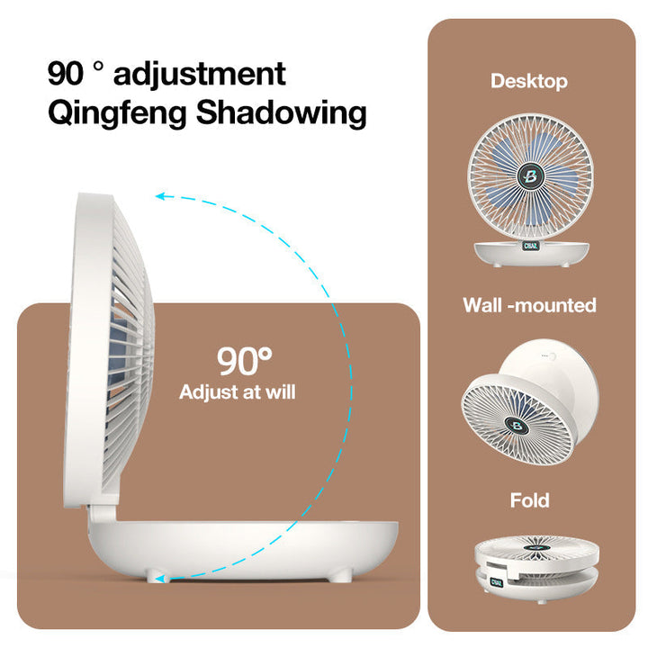 Portable Mini Desktop Fan, USB Rechargeable Adjustable Wall-Mount Fan | Kalsten