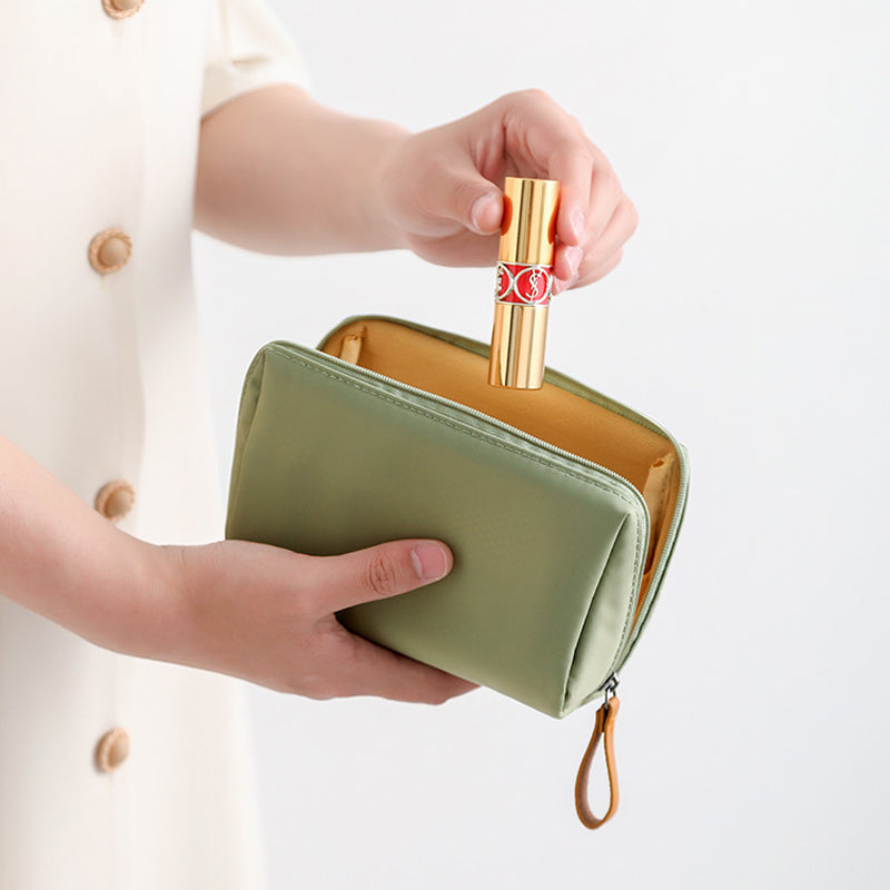 Solid Color Cosmetic Case with Double Zipper | Kalsten