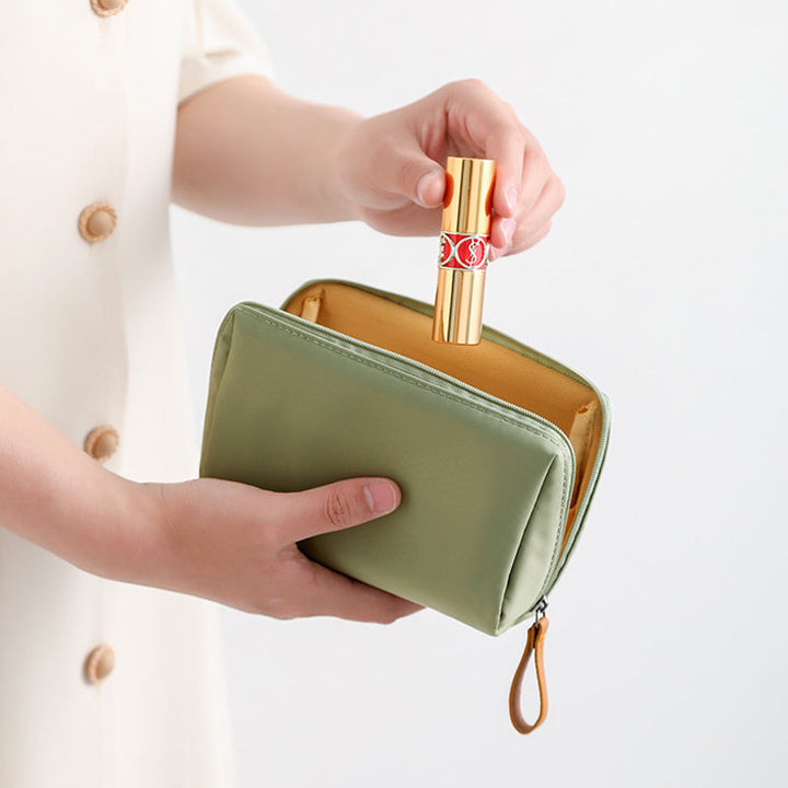 Solid Color Cosmetic Case with Double Zipper | Kalsten