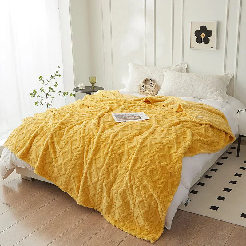 Luxury Lambswool Blanket for Bedroom Kalsten