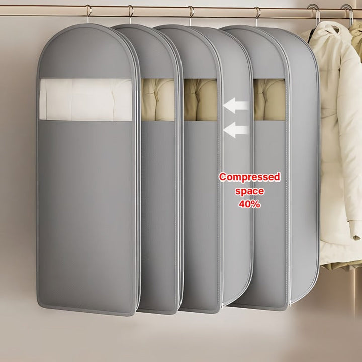 Kalsten | Space saving hanging garment bag with self-compressing zipper