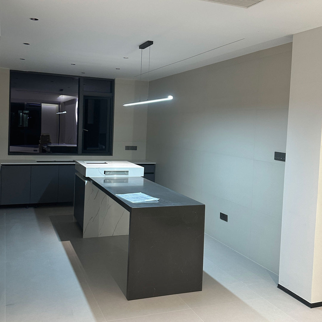 Linear Pendant Light Metal 39 in Adjustable Kitchen Island LED Warm White 3000K-6000K Modern Dining Room Hanging Lamp | Kalsten