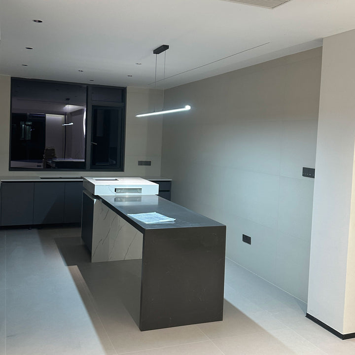 Linear Pendant Light Metal 39 in Adjustable Kitchen Island LED Warm White 3000K-6000K Modern Dining Room Hanging Lamp | Kalsten