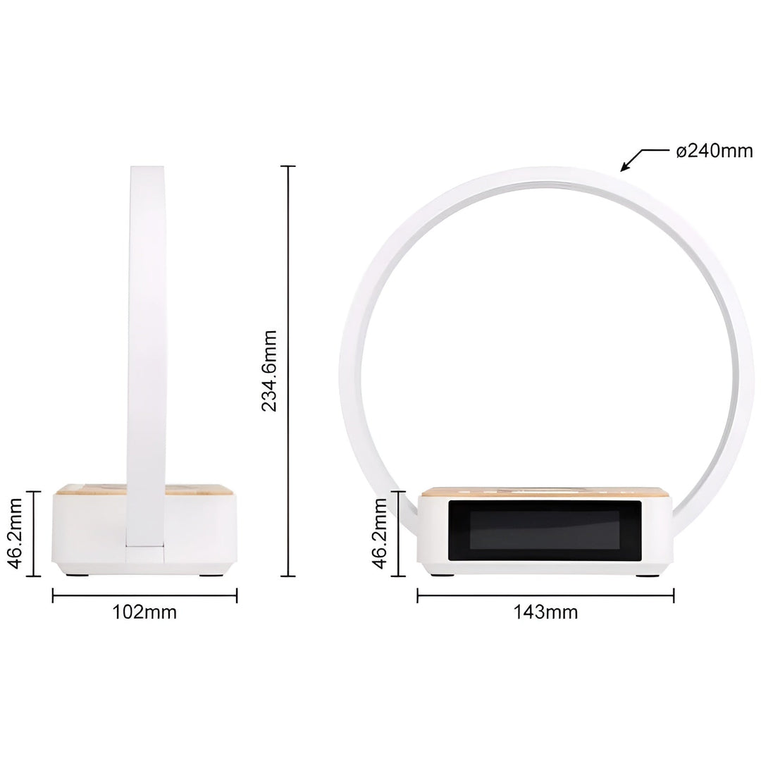 GlowMax 3-in-1 LED Table Lamp – Wireless Charger, Alarm Clock & Touch Control | Kalsten