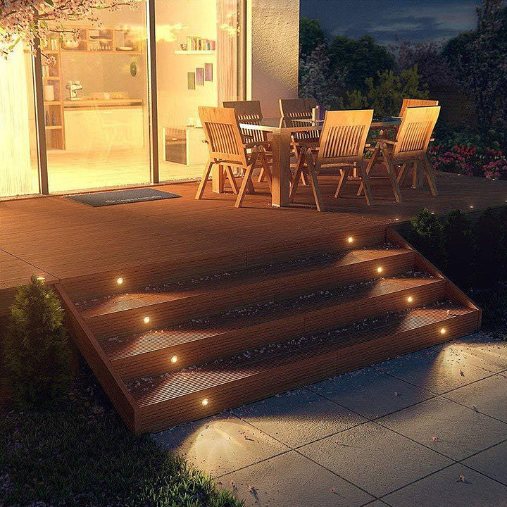 White Stainless Steel 1.5W LED Deck Step In-ground Well Lights | Kalsten