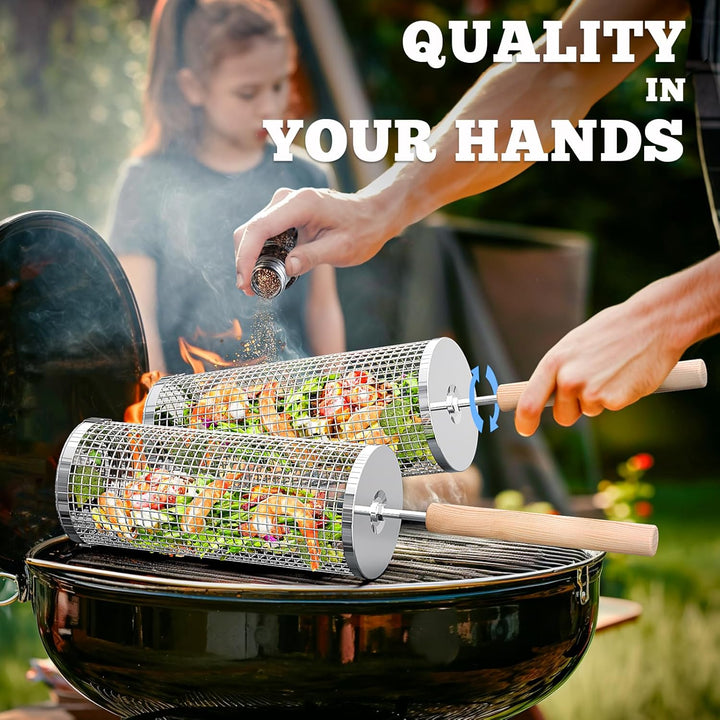 Kalsten | Premium Grill Baskets | Stainless Steel BBQ Tool for Outdoor Cooking
