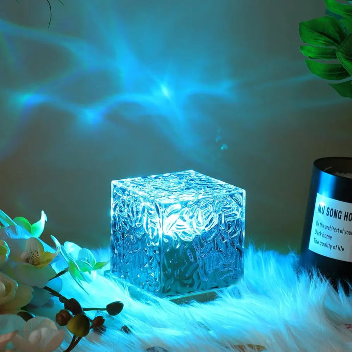 Table Lamp Glass Cube Ambient Light | Kalsten