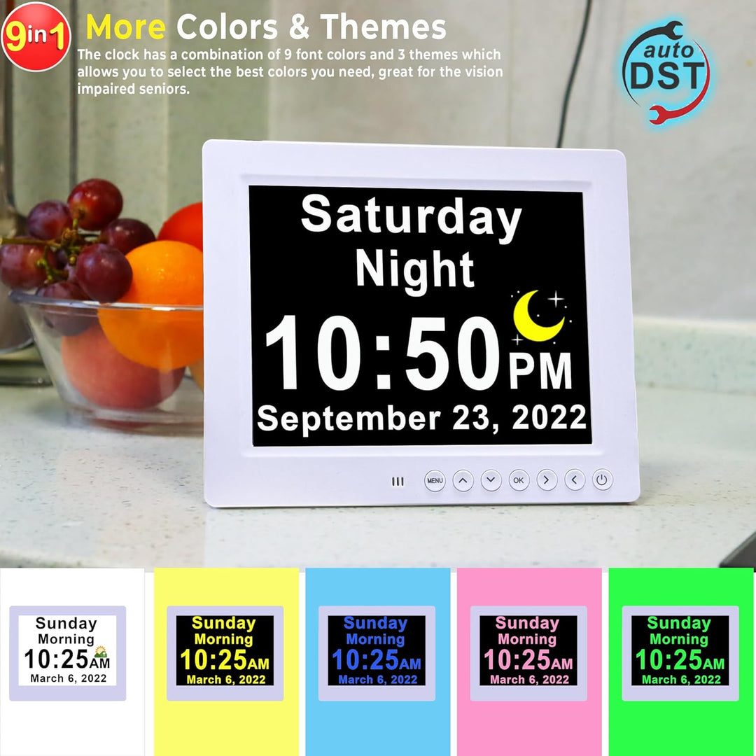 Kalsten | 11.5-Inch Digital Calendar Day Clock with 19 Reminders – Claryon