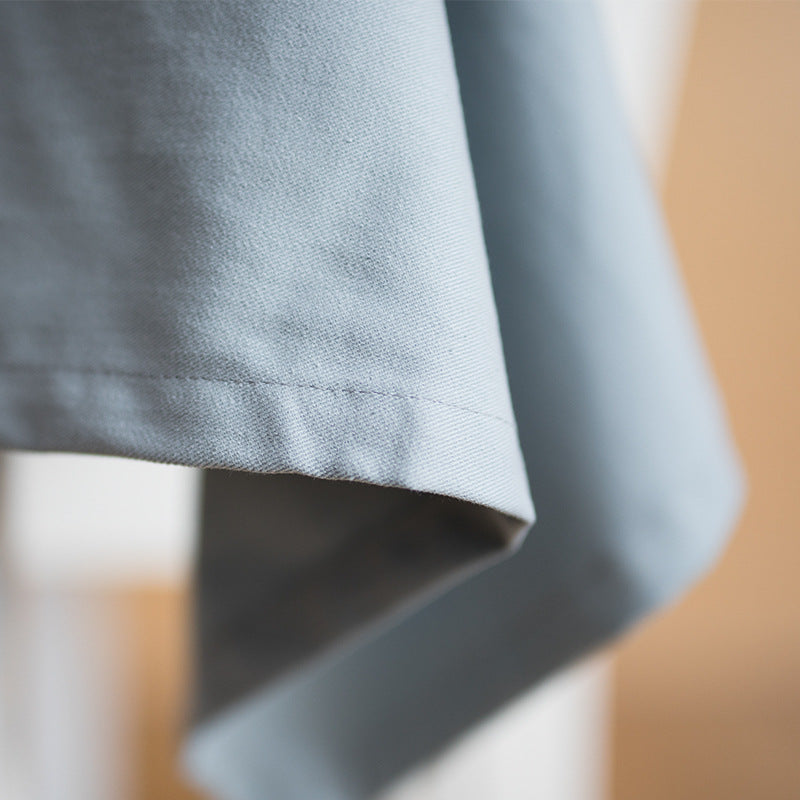 Rectangular woven table runner in watercolor jacquard with cotton fringes
