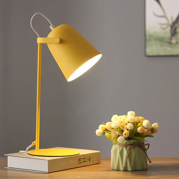 Nordic Macaron Color Creative Iron Bucket Design Light Table Lamp | Noxord