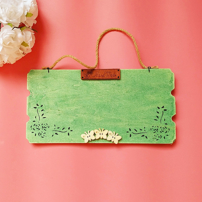 Decorative Wooden Wall Hanger with Floral Elements