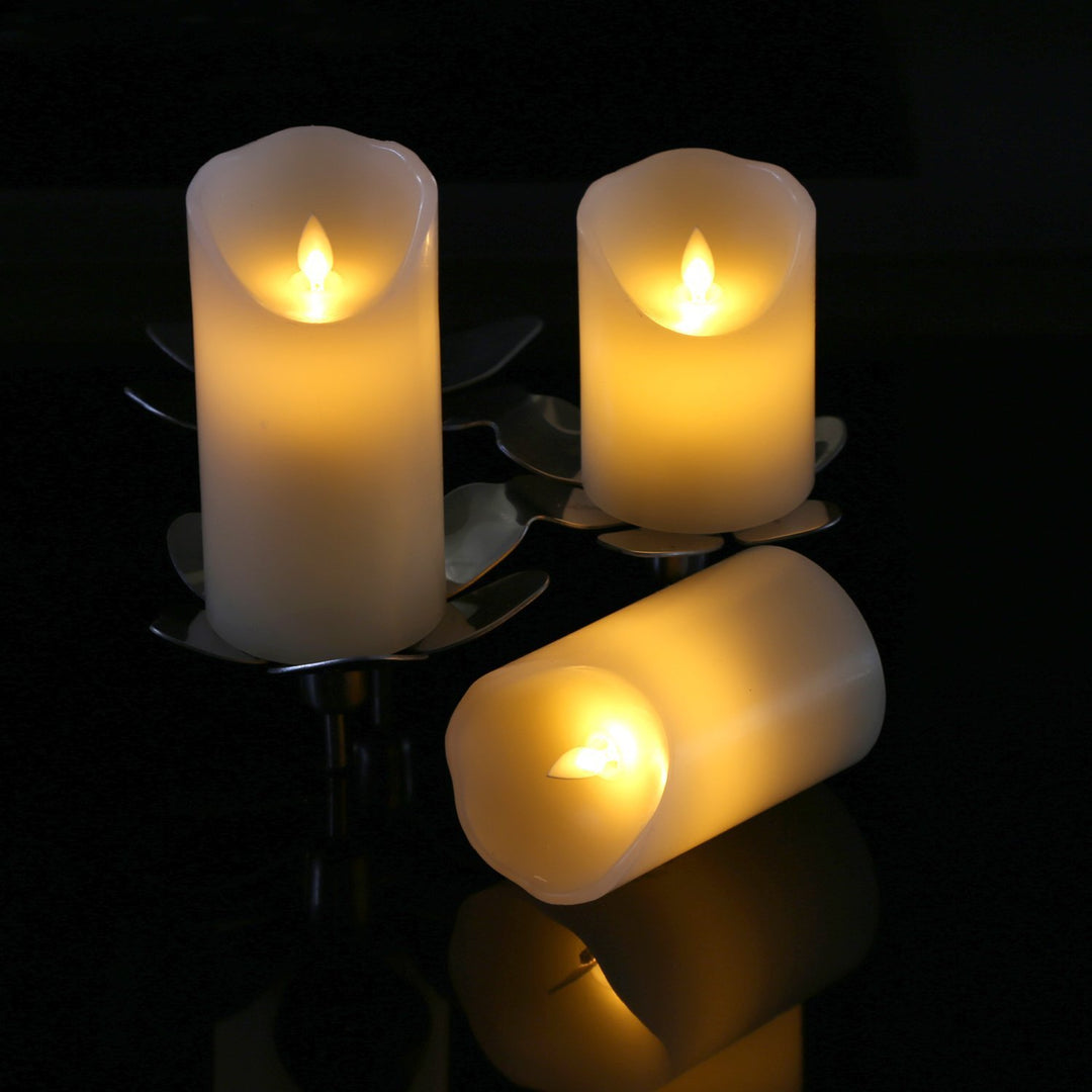 Realistic Flameless LED Pillar Candle Collection with Flickering Warm Glow and Dripping-Wax Edge Kalsten