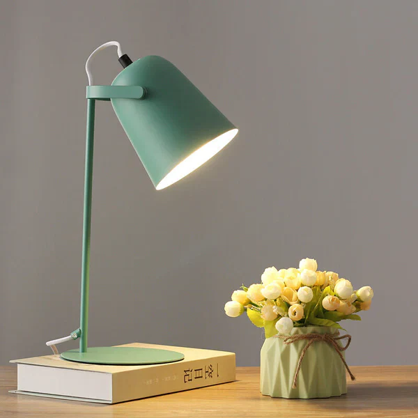 Nordic Macaron Color Creative Iron Bucket Design Light Table Lamp | Noxord