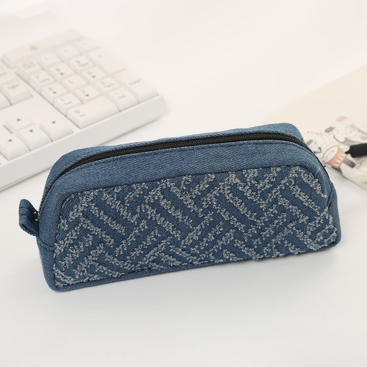 Denim Textured Pencil Case
