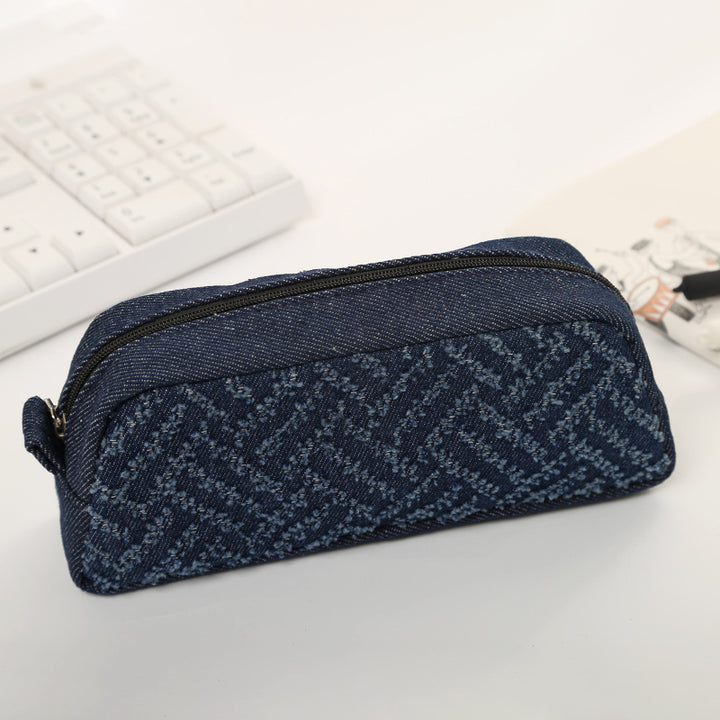 Denim Textured Pencil Case