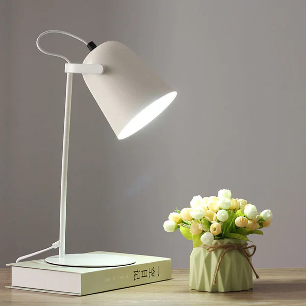 Nordic Macaron Color Creative Iron Bucket Design Light Table Lamp | Noxord