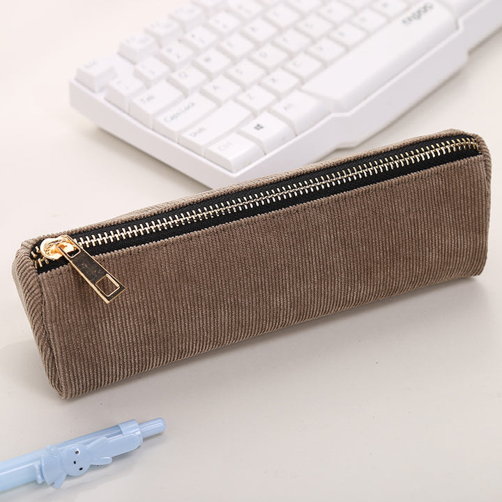 Premium Corduroy Zippered Pencil Case