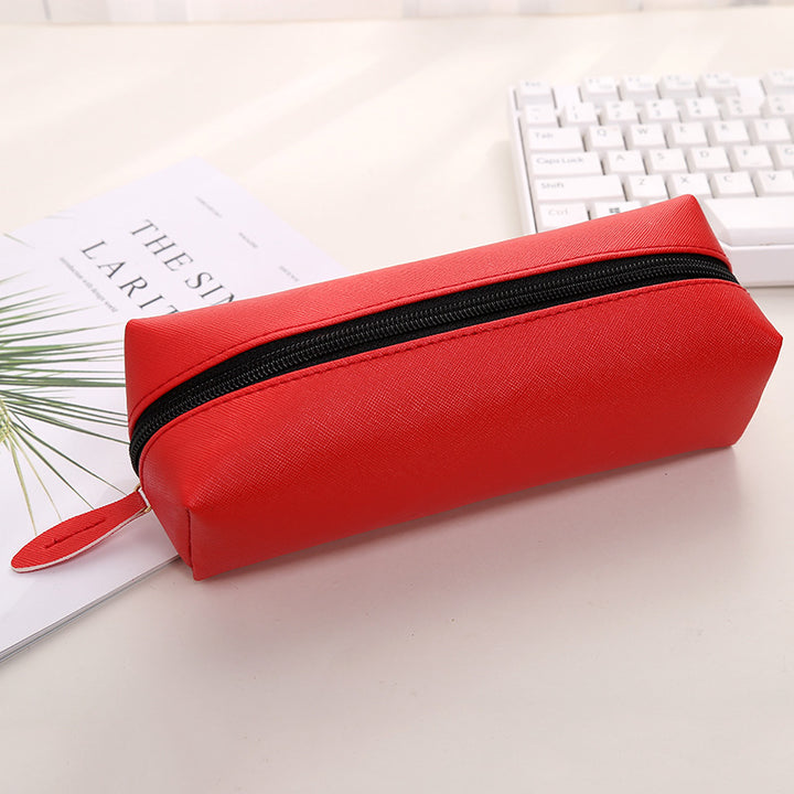 Sleek Leather Zippered Pencil Case