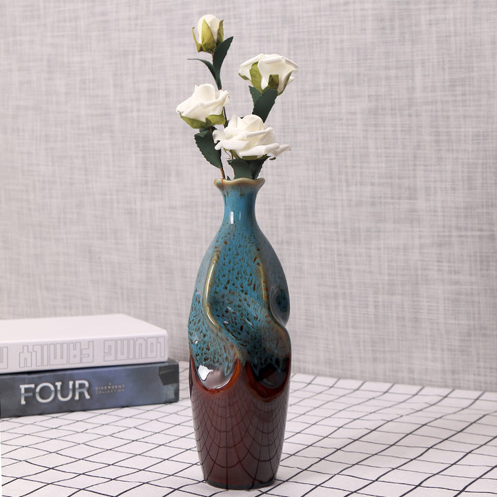 Artisanal Ceramic Decorative Bottle Vase Kalsten