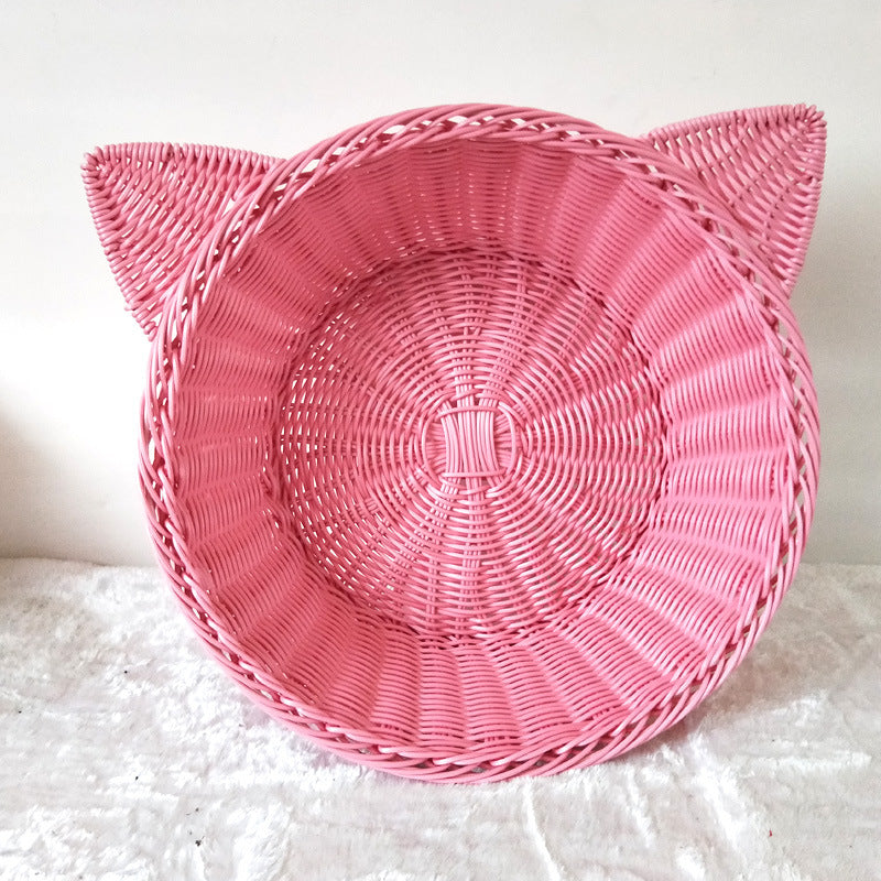 Cat Ear Woven Storage Basket Kalsten