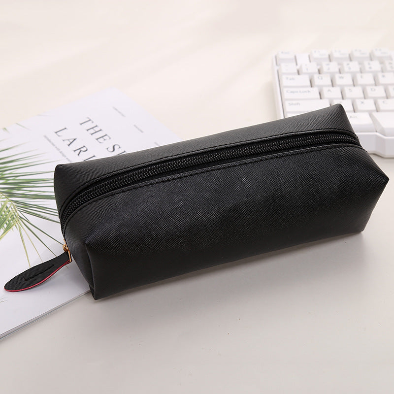 Sleek Leather Zippered Pencil Case