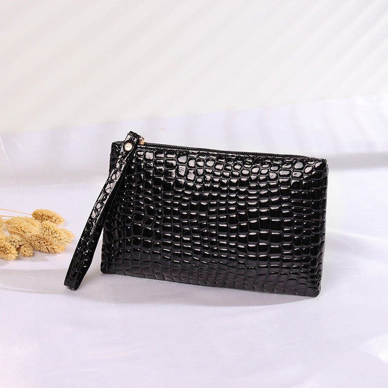 Elegant Crocodile Patterned Clutch Bag