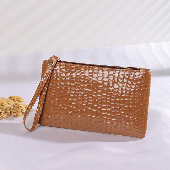 Elegant Crocodile Patterned Clutch Bag