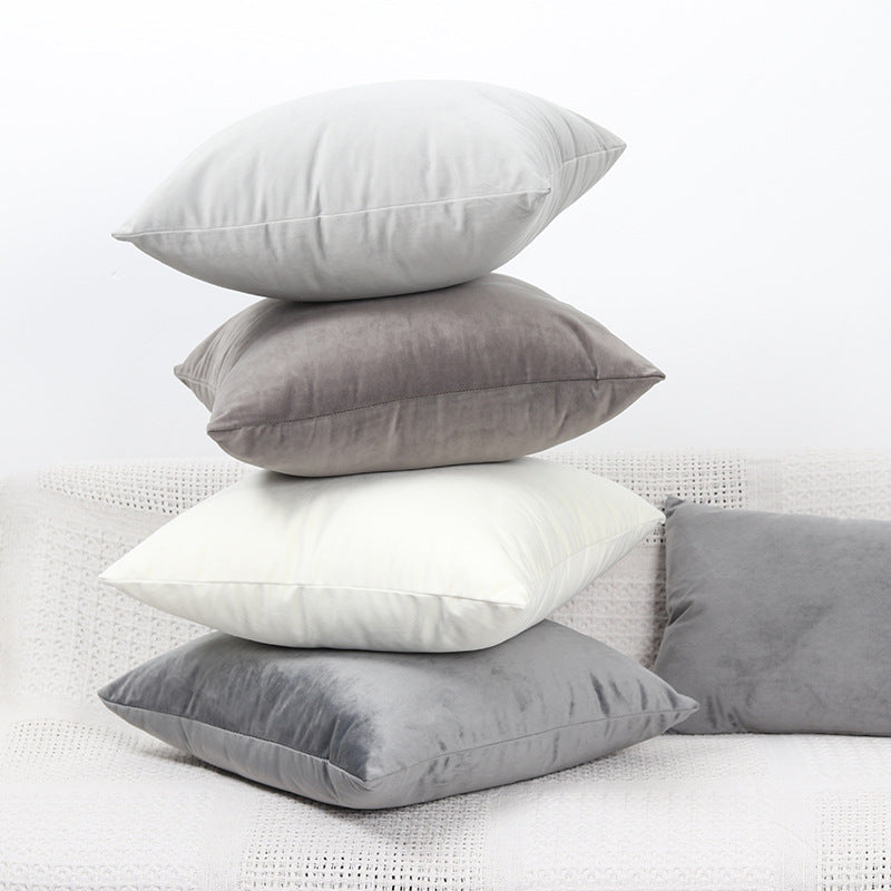 Ultra-Soft Velvet Square Decorative Pillow Cover with Minky Back and Invisible Zipper