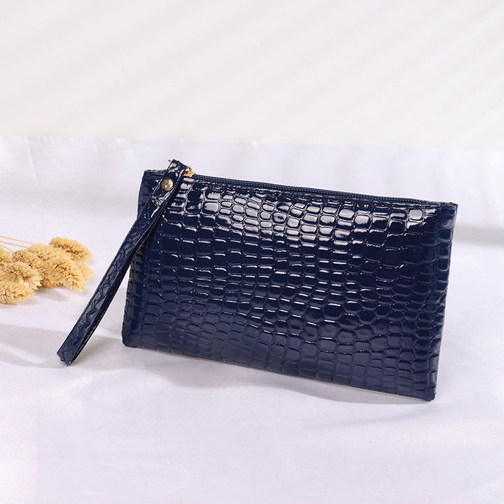 Elegant Crocodile Patterned Clutch Bag