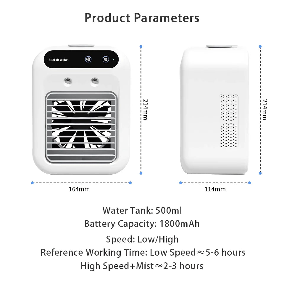 Portable Mini USB Air Cooling Fan with Rechargeable Humidifier | Kalsten