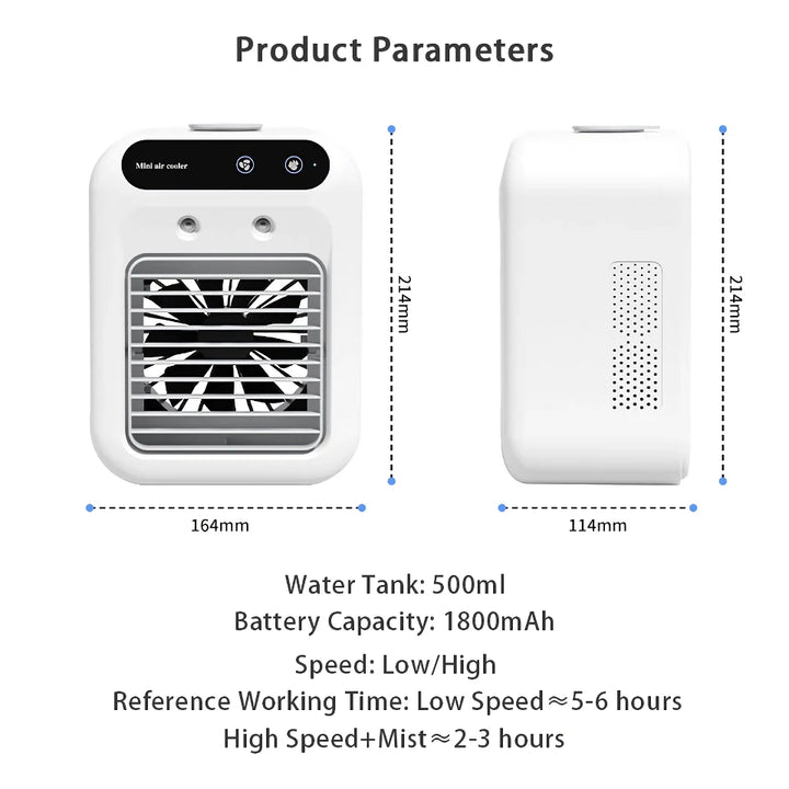 Portable Mini USB Air Cooling Fan with Rechargeable Humidifier | Kalsten