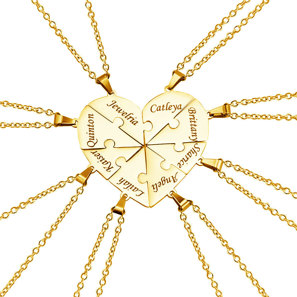 Kalsten | Personalized Family Heart Puzzle Necklace