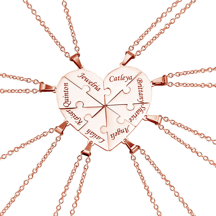 Kalsten | Personalized Family Heart Puzzle Necklace