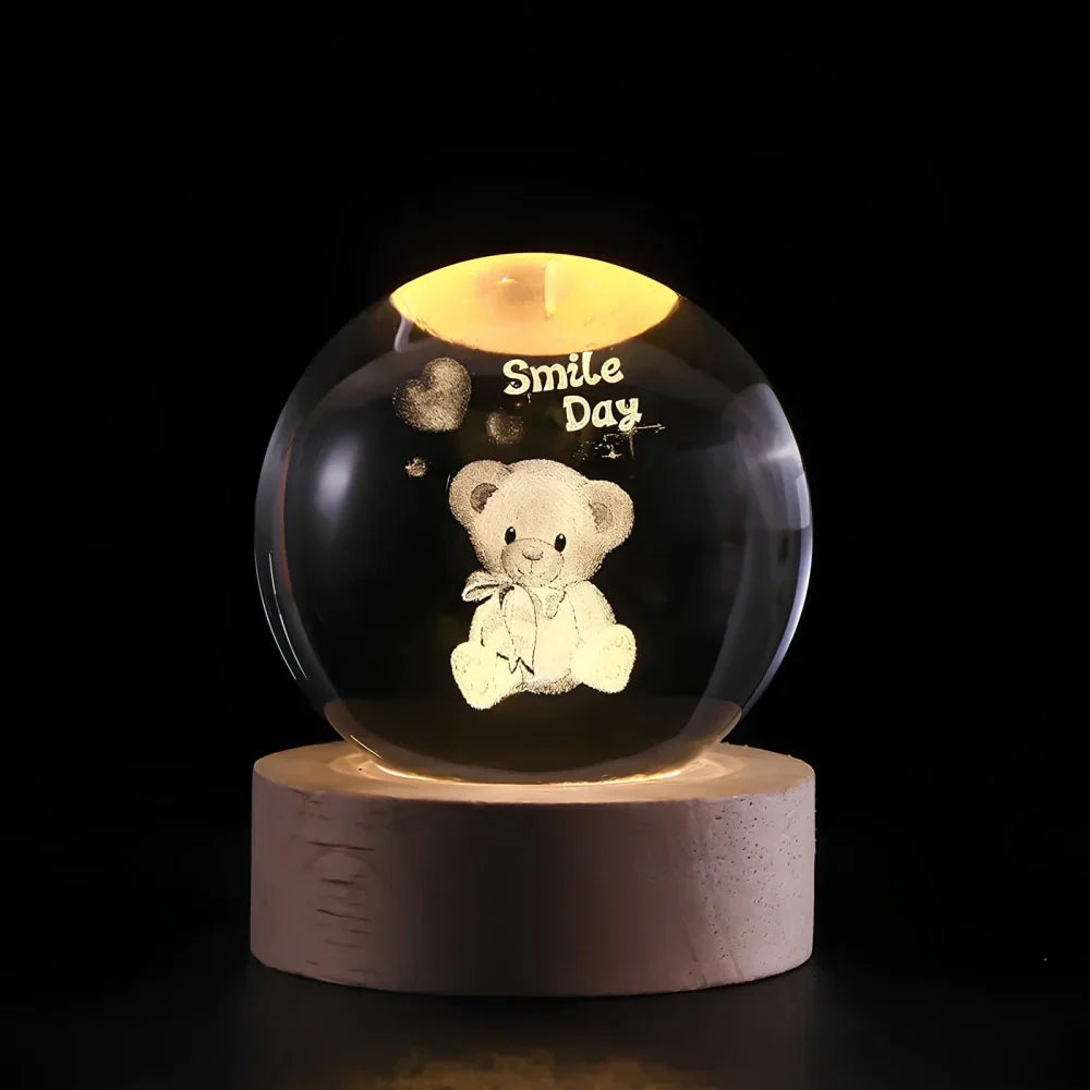 3D Crystal Ball LED Night Light Noxord
